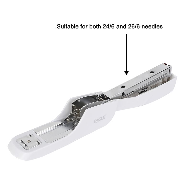 EAGLE New Staplers Stationery White 20 Sheets 24/6 26/6 Half Strip Plastic Stapler S6108 for Office Supply School Usage