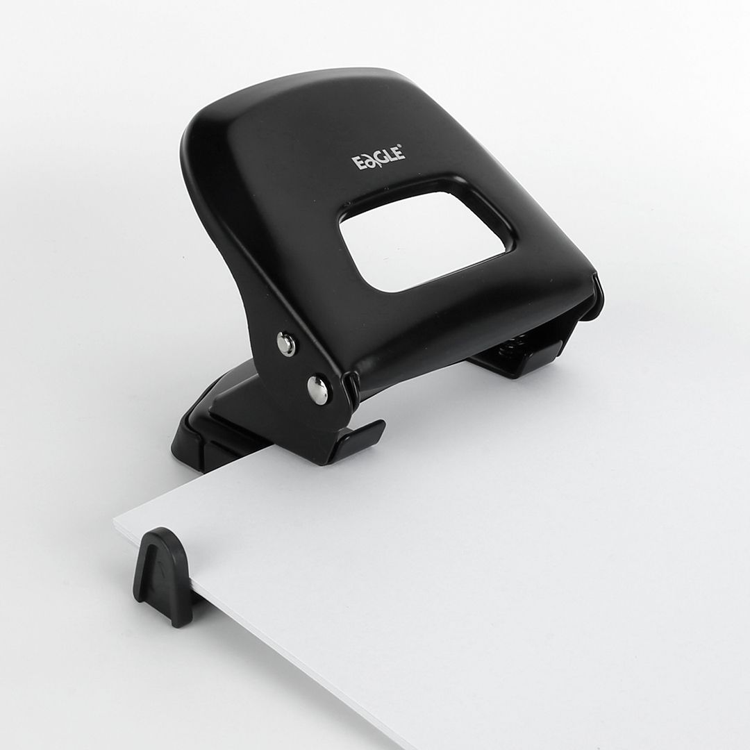 Eagle Office Portable 2 Hole Punch Metal Flat Puncher P7108 Manual Paper Punching Tool for 25 Sheets