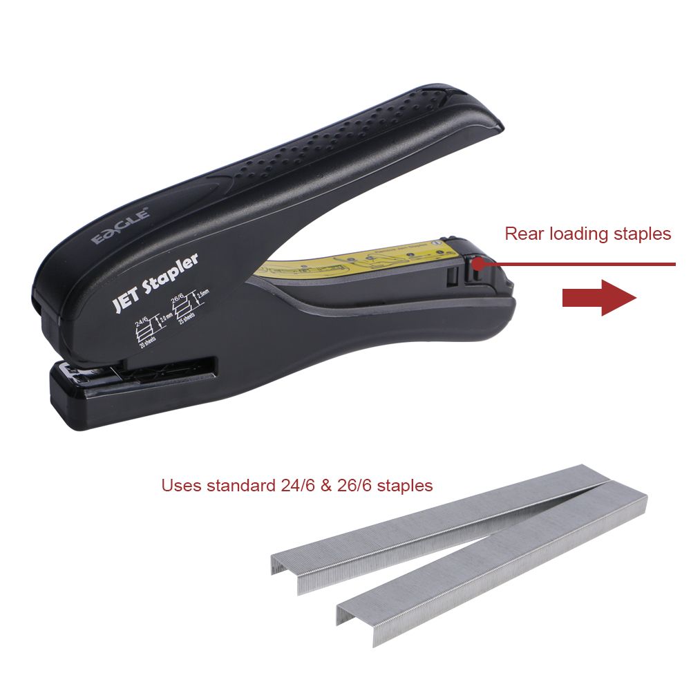 Eagle S10065 Handheld Stapler Force Saving Plastic Jet Stapler Paper Fastener Binding Stapler For Office And School