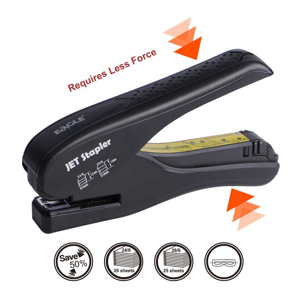 Eagle S10065 Handheld Stapler Force Saving Plastic Jet Stapler Paper Fastener Binding Stapler For Office And School