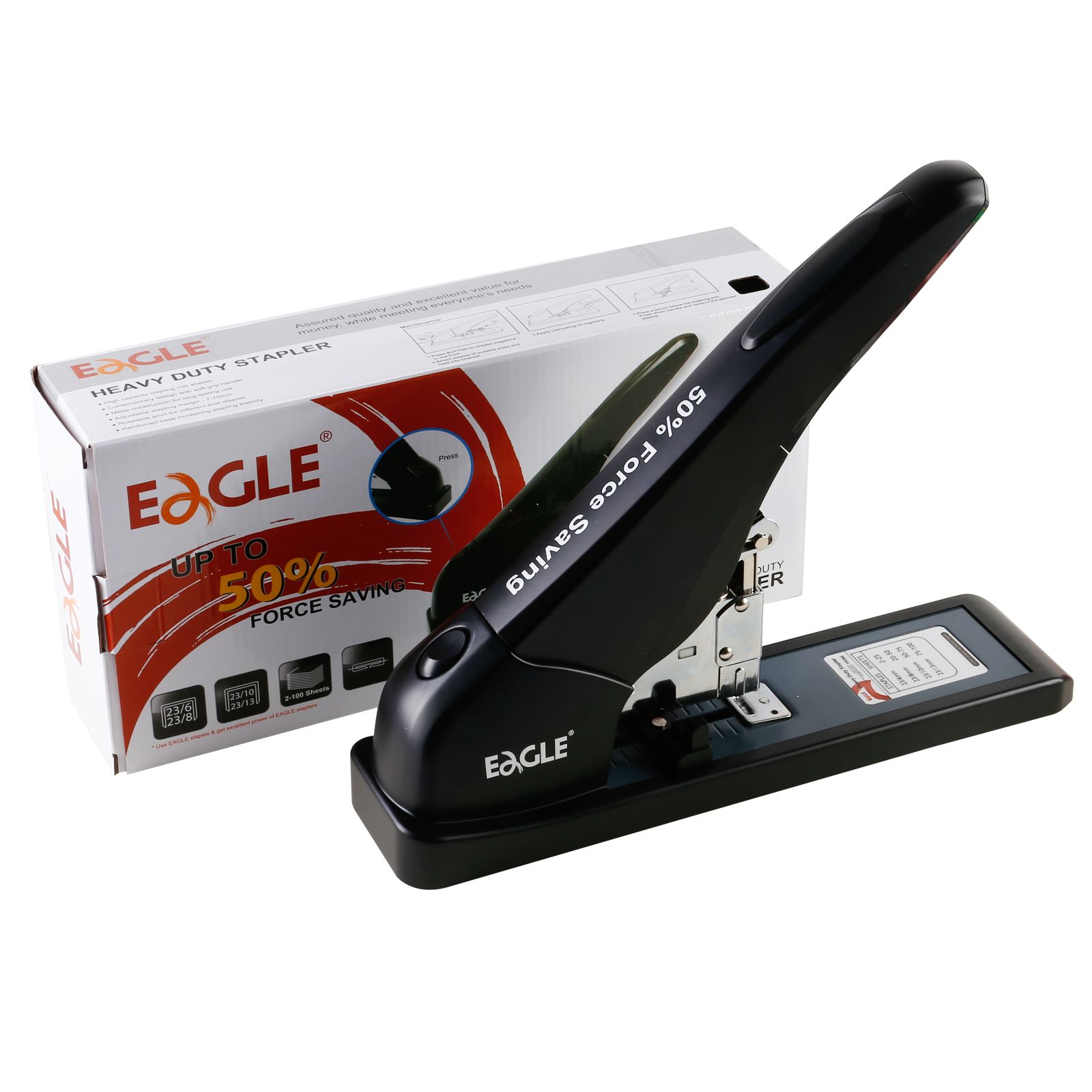 Eagle TYFST843 Heavy-Duty 100 Page Stapler 50% Force Saving Big Stapler Heavy Duty Stapler Machine