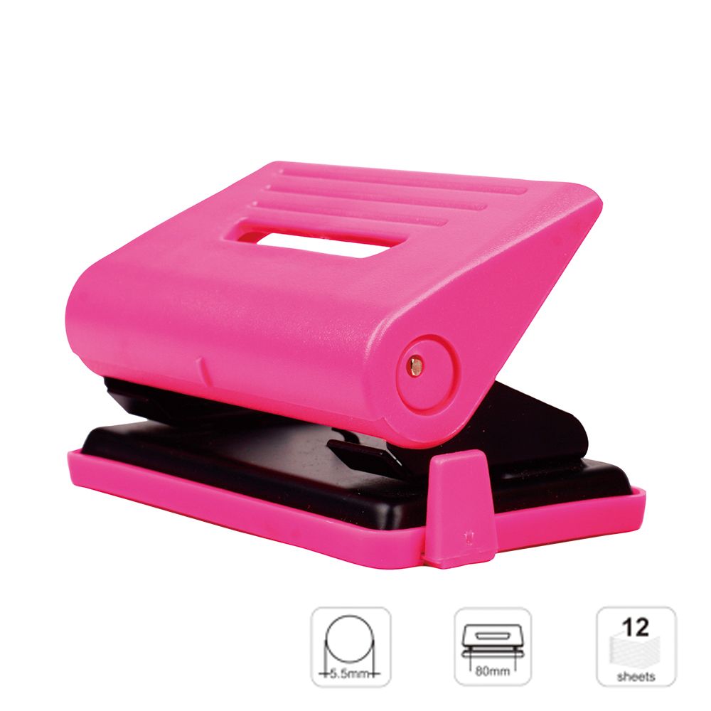 Eagle P11001 2-hole Classic Plastic 12 Sheets Paper Hole Punch 4 Color Available