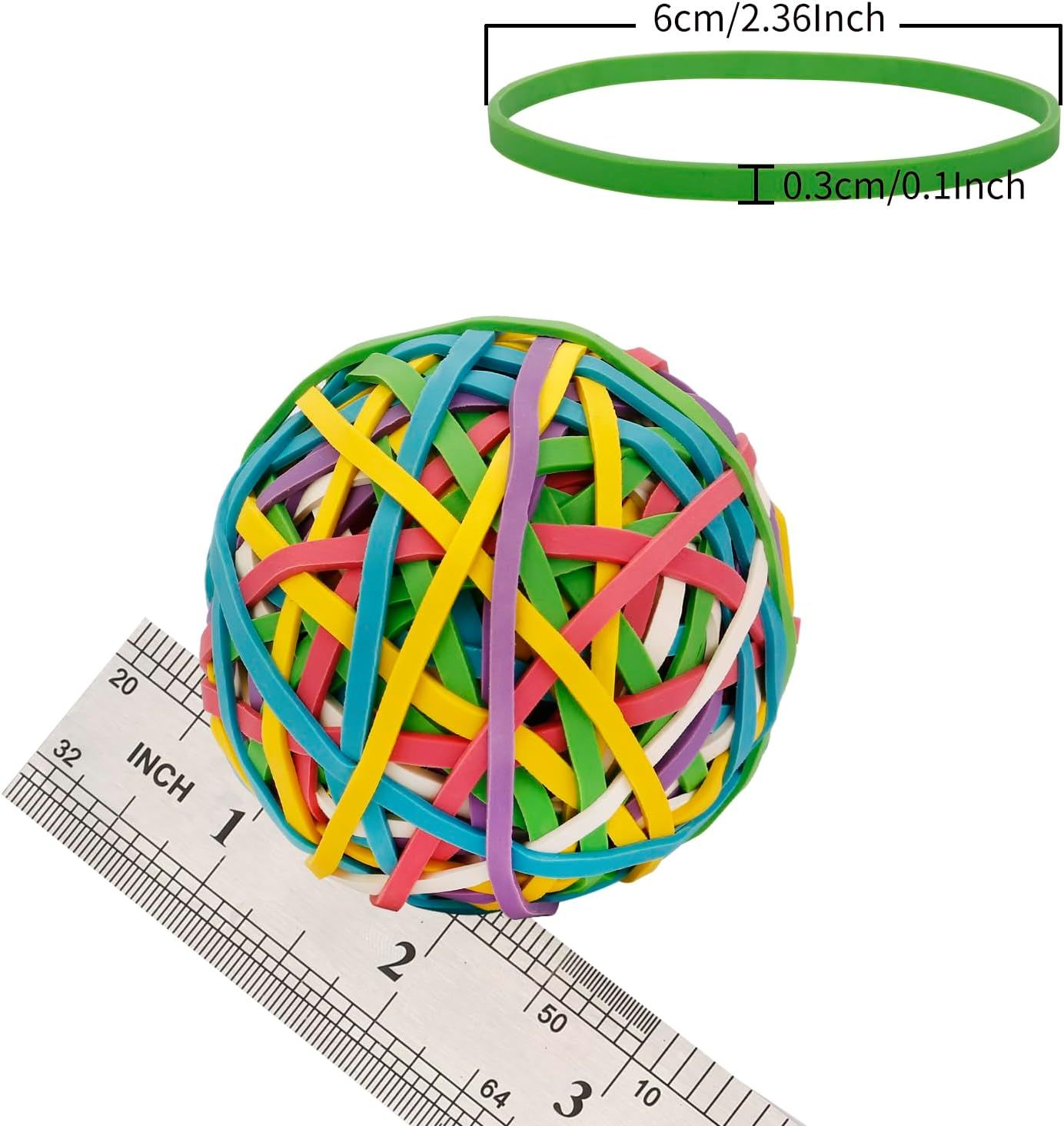 Eagle TYB32 Elastic Rubber Bands Ball, 170 Bands Per Ball, Assorted Colour