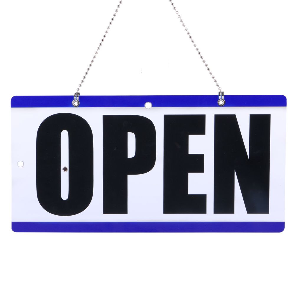 Eagle TYPS003 Open and Closed Sign, Plastic, with Hanging Chain, Dual Sides with Will Return Clock, 6 x 11.5-Inches