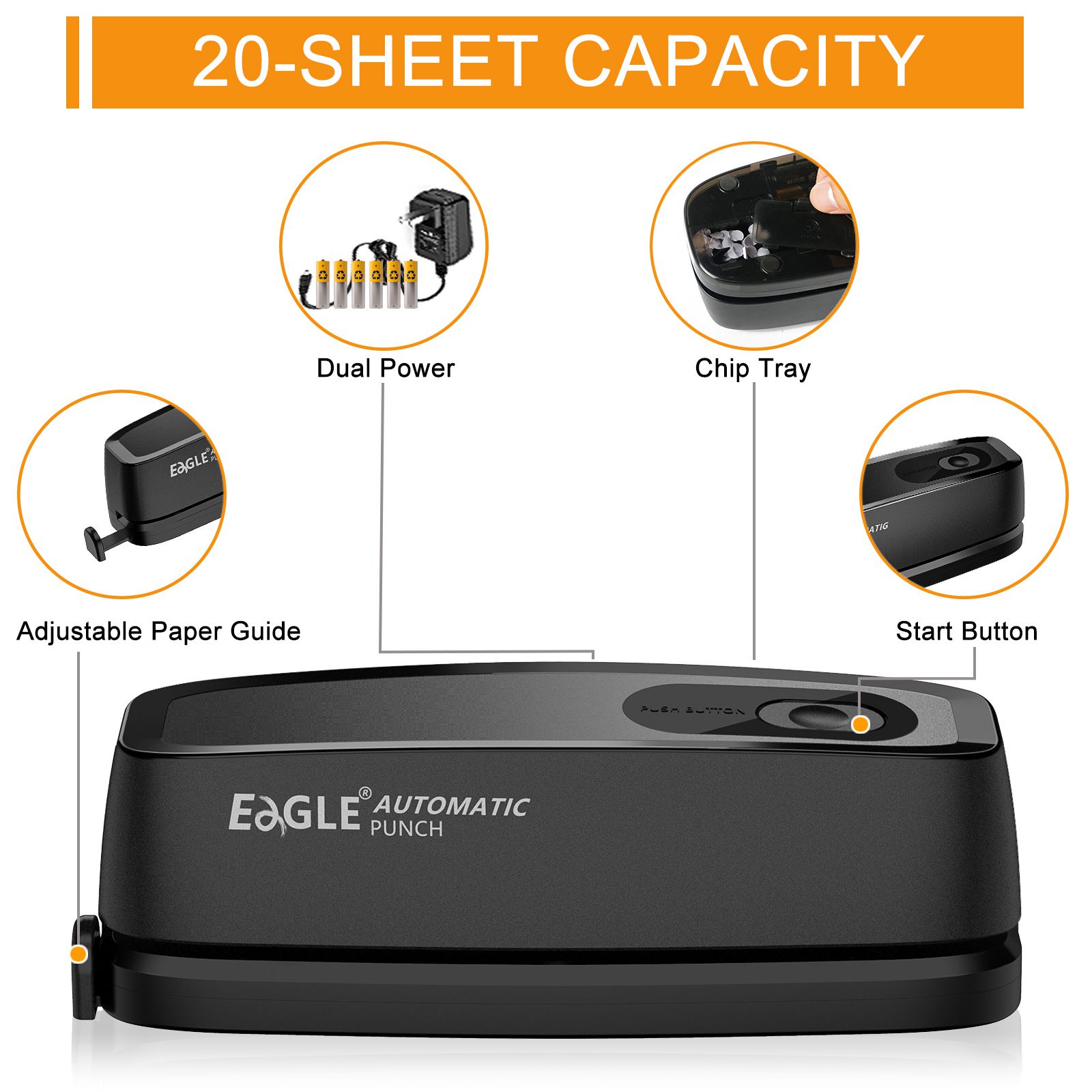 Perforadora automática de tres orificios Eagle EG-1680BA